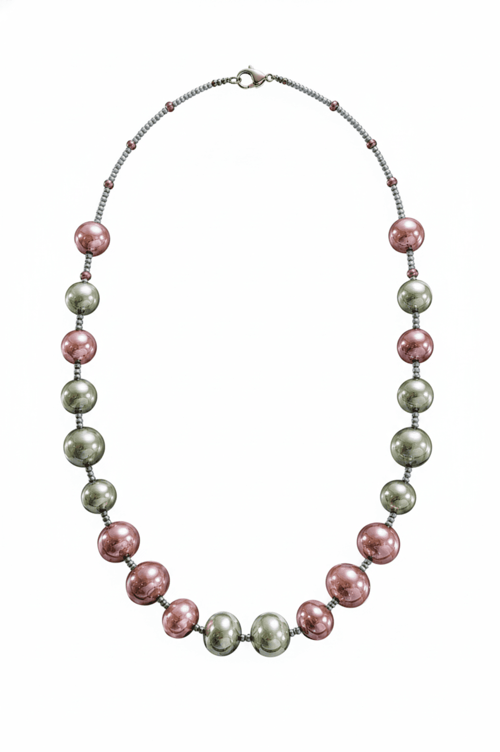 Collana Perla Rosa e Salvia